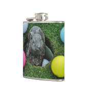 Konijn en gekleurde Golfballen Heupfles (Links)