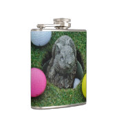 Konijn en gekleurde Golfballen Heupfles (Rechts)