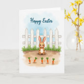 Konijn en Groenten Lente Kaart (Gele Bloem)