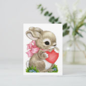 Konijn en hart - Briefkaart (Staand voorkant)