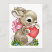 Konijn en hart - Briefkaart (Voorkant)