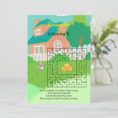 Konijn en Hay Verjaardag Maze Uitnodigingen voor K (Staand voorkant)