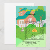 Konijn en Hay Verjaardag Maze Uitnodigingen voor K (Voorkant / Achterkant)