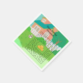 Konijn en Hay Verjaardagsdoolhof Papieren servette Servet (Hoek)