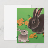 Konijn en jong feestdagenkaart (Voorkant / Achterkant)