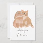 Konijn en kat kaart! bedankkaart (Achterkant)