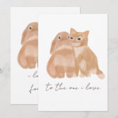 Konijn en kat kaart! bedankkaart (Voorkant / Achterkant)