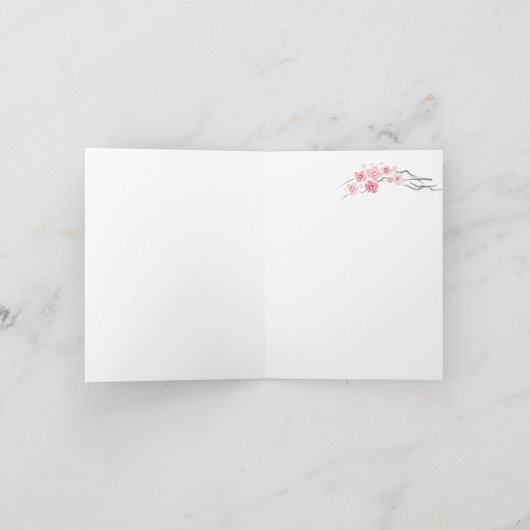 Konijn en Kersenbloesem Bedankkaart (Binnen)