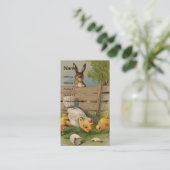  konijn en kippen visitekaartje (Staand voorkant)