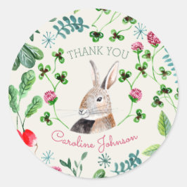 Konijn en klaver ronde sticker