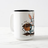 Konijn en koffieboon mok (Voorkant links)