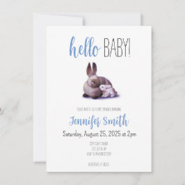 Konijn en konijn Baby shower Uitnodiging