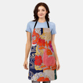 Konijn en Lopend Water, Japans Ontwerp Schort (Gedragen)