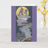 Konijn en maan Godin Kaart (Gele Bloem)