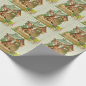  konijn en paaseieren cadeaupapier (Hoek)