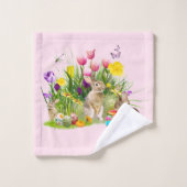 Konijn en paaseieren vakantie bad handdoek (Wasdoekje)