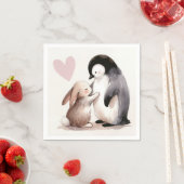 Konijn en Pinguïn Vriendschap Servet (Insitu)