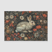 Konijn en Rode Wildbloemen Decoupage Tissuepapier (Voorkant)