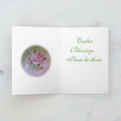 Konijn en Rozen Feestdagen Kaart (Binnen)