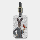 Konijn en vogel 2 bagagelabel (Voorkant verticaal)