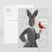 Konijn en vogel 2 briefkaart (Voorkant / Achterkant)