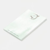 Konijn en vogel monogram krans post-it® notes (Schuin)