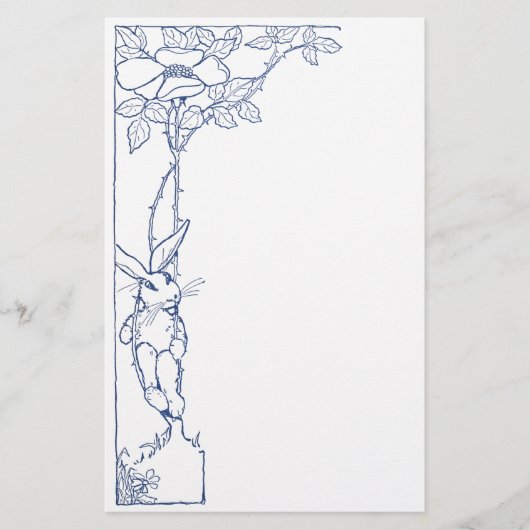 Konijn en Wilde Roos Briefpapier (Voorkant)
