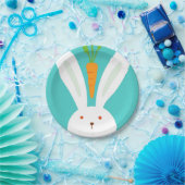 Konijn en wortel papieren bordje (Feest)