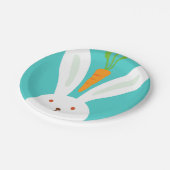Konijn en wortel papieren bordje (Gekanteld)