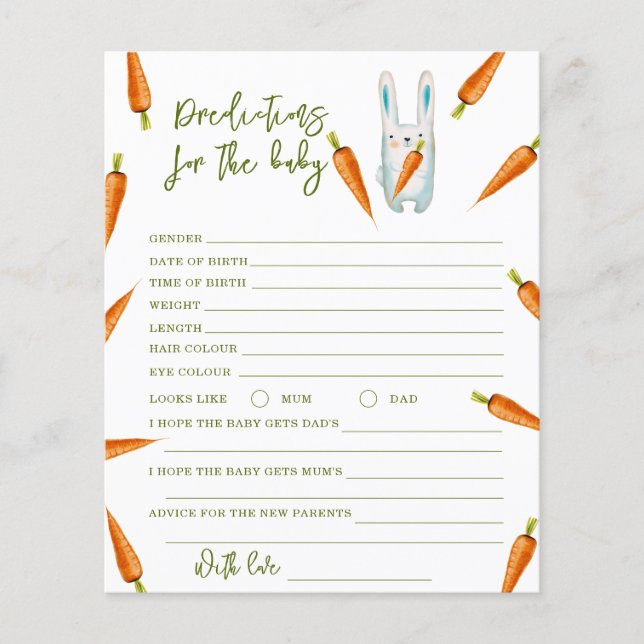 Konijn en wortel - voorspellingen en advies baby (Voorkant)