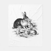 Konijn Familie Illustratie, Baby Bunnies Fleece Deken (Voorkant)