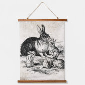  Konijn Familie Illustratie, Baby Bunnies Hangend Wandkleed (Voorkant)