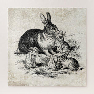 Konijn Familie Illustratie, Baby Bunnies Legpuzzel