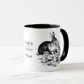  Konijn Familie Illustratie, Baby Bunnies Mok (Voorkant rechts)