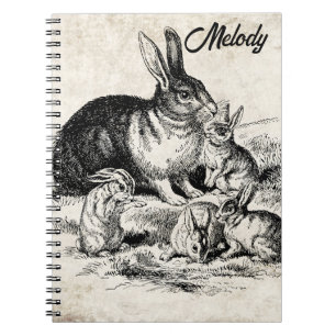  Konijn Familie Illustratie, Baby Bunnies Notitieboek