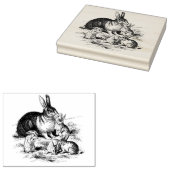  Konijn Familie Illustratie, Baby Bunnies Rubberstempel (Gestempeld)
