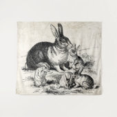  Konijn Familie Illustratie, Baby Bunnies Wandkleed (Voorkant (horizontaal))