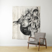  Konijn Familie Illustratie, Baby Bunnies Wandkleed (In situ)