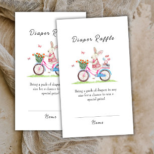 Konijn Fiets Macarons Luier Raffle Baby Shower Informatiekaartje