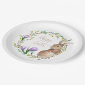  konijn Floral Wreath Flower Easter Bunny Papieren Bordje (Gekanteld)