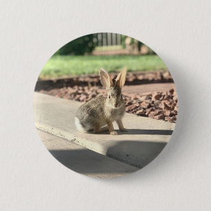 konijn foto Pasen lente Ronde Button 5,7 Cm