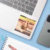 konijn foto Pasen lente Sticker (Laptop met iPhone)