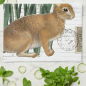  konijn Frans Script Kitchen Hand Towel Theedoek (Gevouwen)