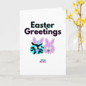 Konijn Fuzzies Vertical Standaard Wenskaart Kaart (Gele Bloem)