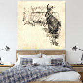  konijn geïllustreerd Bunny Art Canvas Afdruk (Insitu (Slaapkamer))