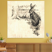  konijn geïllustreerd Bunny Art Canvas Afdruk (Insitu (Woonkamer))