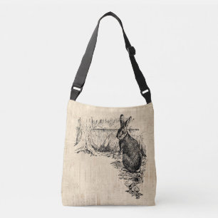 konijn geïllustreerd Bunny Art Crossbody Tas