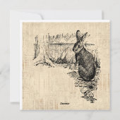  konijn geïllustreerd Bunny Art Feestdagenkaart (Achterkant)