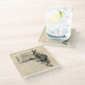  konijn geïllustreerd Bunny Art Glazen Onderzetter (Schuin)