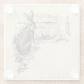  konijn geïllustreerd Bunny Art Glazen Onderzetter (Achterkant)